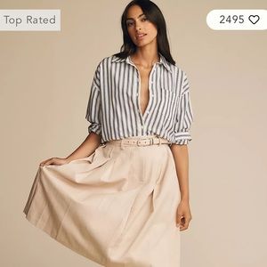 Maeve Bennet Button Down with Blue/Cream Stripe